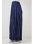 Kadın BDART Beli Lastikli Dokulu Saten Maxi Etek Lacivert 10