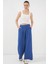 Kadın BDART Plise Detaylı Geniş Paça Krep Pantolon Lacivert 7