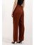 Kadın BDART Kemerli Yüksek Bel Geniş Paça Pantolon Brown 9
