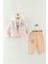 Kız Bebek Baskılı Sweatshirt, Pantolon ve Ceket 3'lü Takım (9-12-18 Ay) 1