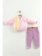 Kız Bebek Baskılı 3'lü Eşofman Takımı (Sweatshirt, Pantolon, Ceket) (9-12-18 Ay) 1