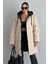 Oversize Çift Taraflı Uzun Şişme Mont L-Siyah & Bej 2