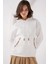 Kadın BDART Ponponlu Kapüşonlu Oversized Sweatshirt Beyaz 5