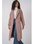 Kadın BDART Oversize Çift Düğmeli Herringbone Palto Allık Pembe 6
