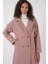Kadın BDART Oversize Çift Düğmeli Herringbone Palto Allık Pembe 9