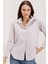 Kadın BDART Cepli Büyütülmüş Çizgili Poplin Gömlek Natural 4
