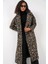 Kadın BDART Oversize Çift Düğmeli Herringbone Palto Kestane Kahvesi 9