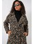 Kadın BDART Oversize Çift Düğmeli Herringbone Palto Kestane Kahvesi 10