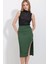 Kadın BDART Zincir Detaylı Dokulu Midi Etek Green 7