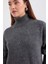 Kadın BDART Dokulu Oversize Yüksek Yaka Örme Takım Kömür Grisi 11