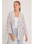 Kadın BDART Dokulu Rahat Fit Şal Yaka Kimono Grey 5