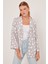 Kadın BDART Dokulu Rahat Fit Şal Yaka Kimono Grey 6