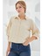 Kadın BDART Fiyonk Detaylı Kısa Gömlek Krem Doğal 6