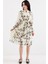 Kadın BDART Çiçek Desenli Midi Elbise ile Çekmeli Fildişi Doğal 6
