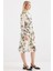 Kadın BDART Çiçek Desenli Midi Elbise ile Çekmeli Fildişi Doğal 7