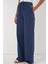 Kadın BDART Kemerli Geniş Paça Pamuk Pantolon Blue 8