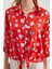 Kadın BDART Fiyonk Detaylı Desenli Viskon Gömlek Red 9
