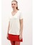 Kadın BDART Oversize V Yaka Örme Tişört White 8