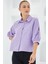 Kadın BDART Fiyonk Detaylı Kısa Gömlek Lila Mor 8