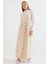 Kadın BDART Düğmeli Kare Yaka A-Form Maxi Elbise Krem Doğal 7