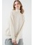 Kadın BDART Oversized Ribanalı Yüksek Yaka Kazak Natural 8