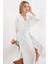 Kadın BDART Midi Pompom Şal Yaka Kimono Beyaz 8
