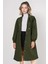 Kadın BDART Uzun Astarlı Trençkot, Düşük Yaka Haki Yeşil 5