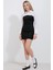 Kadın BDART Gömlek Yaka ve Fiyonk Detaylı Renk Bloklu Mini Elbise Black 6