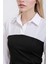 Kadın BDART Gömlek Yaka ve Fiyonk Detaylı Renk Bloklu Mini Elbise Black 7
