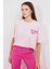 Kadın BDART Baskılı Düz Yaka Bol Kesim Tişört Toz Pembe 7