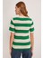 Kadın BDART Çizgili V Yaka Fitilli Bluz Green 6