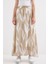 Kadın BDART Lastik Bel Detaylı Desenli Maxi Etek Natural 6