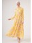 Kadın BDART Çiçek Desenli Düğmeli Maxi Elbise Yellow 7
