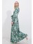 Kadın BDART Fiyonk Detaylı Maxi Örgü Elbise Green 6