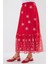 Kadın BDART Çiçek Desenli Maxi Etek Kırmızı 7