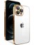 Apple iPhone 12 Pro Max Kılıf Kamera Korumalı Renkli Çerçeveli Tkdw Garaj Kapak-Gold 1