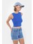 Kadın Yuvarlak Yaka Temel Askılı Atlet Blue 8