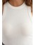 Kadın Mavi Renk Halter Yaka Basic Tank Top White 10
