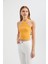 Kadın Askılı Boyun Çapraz Ön Crop Top Orange 8