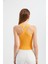 Kadın Askılı Boyun Çapraz Ön Crop Top Orange 10
