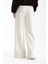Kadın Örme Bağcıklı Geniş Kesim Pantolon White 9