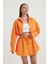 Kadın Geniş Kollu Oversize Kırpılmış Gömlek Orange 5