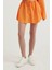 Kadın Yüksek Bel Fermuarlı Mini Etek Turuncu 7