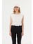 Kadın Yuvarlak Yakalı Ham Kenar Kolsuz Tank Top White 6