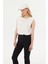 Kadın Yuvarlak Yakalı Ham Kenar Kolsuz Tank Top White 7
