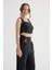 Kadın Kare Yaka Korse Crop Top Siyah 6