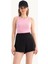 Kadın Halter Boyun Kesik Detaylı Crop Tank Top Pink 5