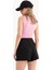 Kadın Halter Boyun Kesik Detaylı Crop Tank Top Pink 7