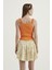 Kadın V Yaka Fermuarlı Crop Top Orange 9