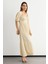 Kadın Muslin Bağcıklı Maxi Elbise Natural 9
